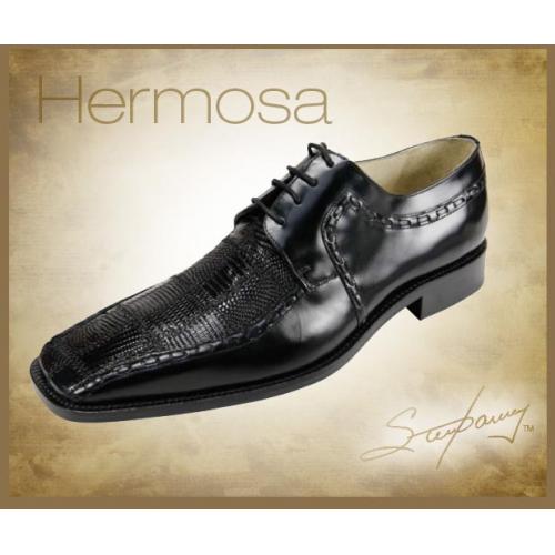 Steve Harvey Collection "Hermosa" Black Lizard Shoes